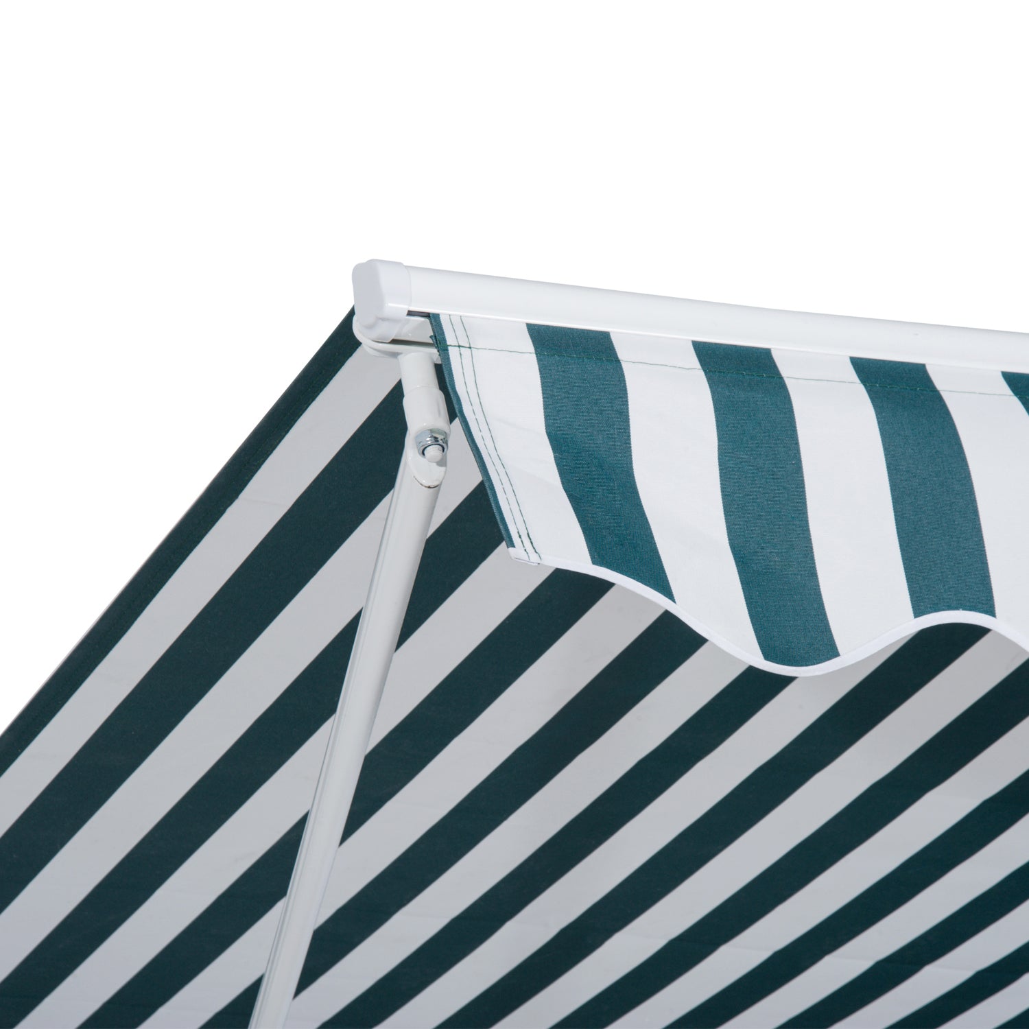 10' x 8' Manual Retractable Awning, Sun Shade Shelter Canopy, with Aluminum Frame and UV Protection for Patio Deck Yard Window Door, Green Stripe Deck Awnings at Gallery Canada