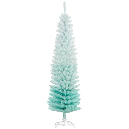 5ft Pencil Christmas Trees, Skinny Artificial Christmas Tree for Xmas Holiday Decor, Gradient Blue Pencil Christmas Trees   at Gallery Canada