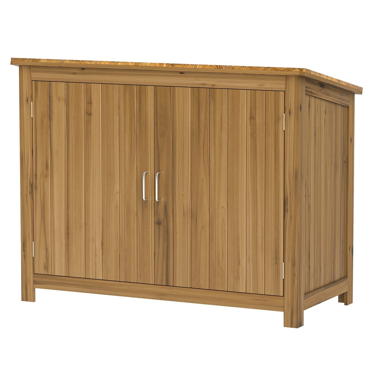 Wooden Garden Shed, Compact Outdoor Storage Cabinet with 2 Shelves and 2 Doors for Patio, Deck, Lawn, 43" x 20" x 34" Sheds at Gallery Canada