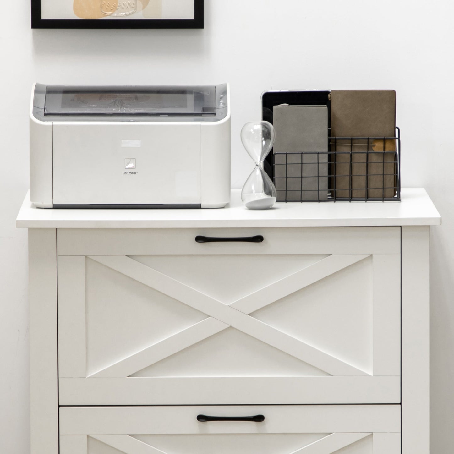 Vertical File Cabinet with Hanging Bars for A4 Size for Home Office, 29.9"x 19.7"x 30.3", White Office Cabinets & Cupboards   at Gallery Canada