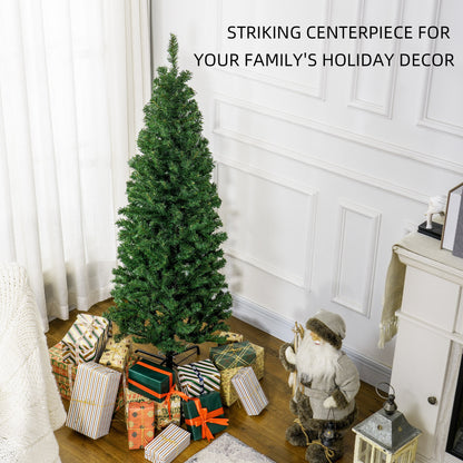 5FT Pencil Christmas Tree, Artificial Christmas Tree with Automatic Open for Home Party, Green Pencil Christmas Trees   at Gallery Canada