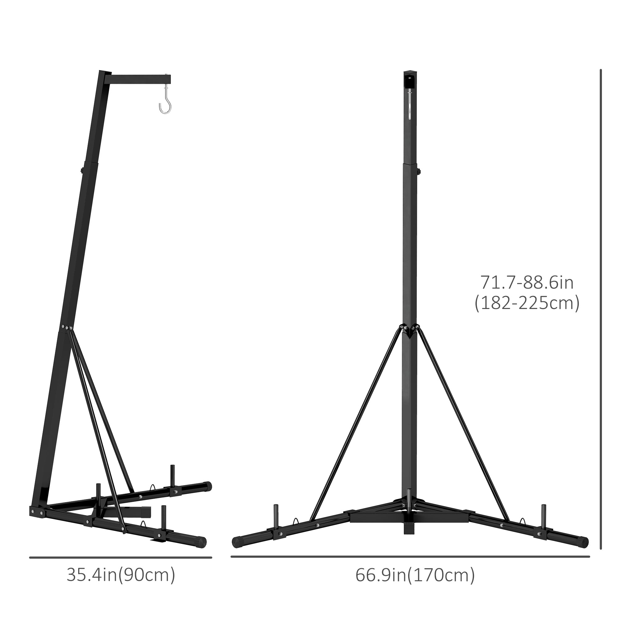 Foldable Punch Bag Stand, Adjustable Height Heavy Bag Stand with Weighted Base, Freestanding for Home Gym, Stand Only Punching Bag Hangers at Gallery Canada