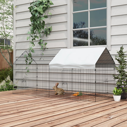 87" Small Animal Cage with Roof, Indoor/Outdoor Use, for Chicken, Rabbits, Chinchillas, Silver Houses & Habitats   at Gallery Canada