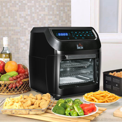 Air Fry Oven, 12Qt 8 In 1 Countertop Oven Combo with Air Fry, Roast, Broil, Bake and Dehydrate, 1700W with Accessories and LED Display, Black - Gallery Canada