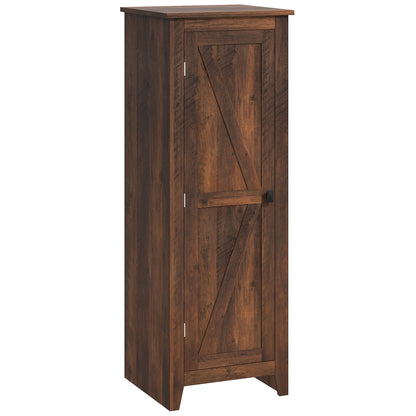 48" Farmhouse Kitchen Pantry Storage Cabinet with Barn Door, Kitchen Pantry Cabinet with Adjustable Shelves, Brown Kitchen Pantry Cabinets   at Gallery Canada