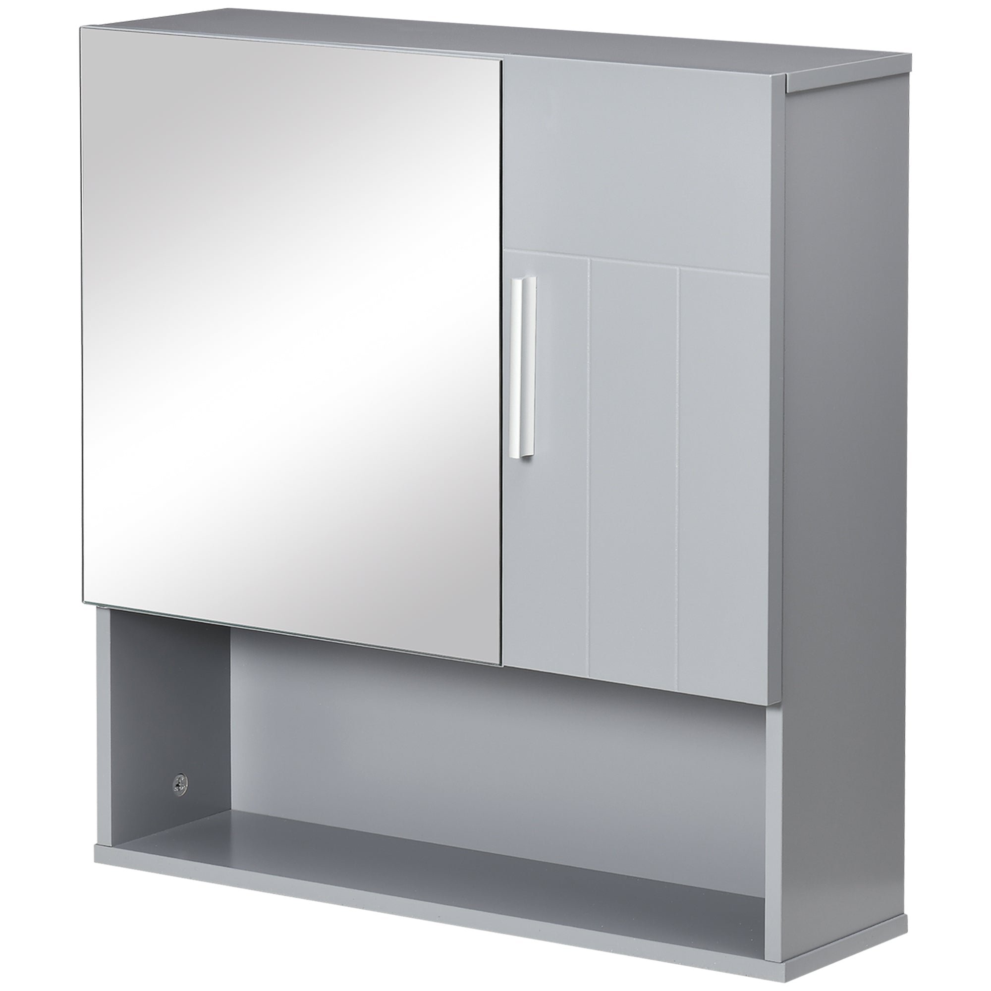 Bathroom Mirror Cabinet, Wall Mounted Medicine Cabinet with Double Doors and Adjustable Shelf, Grey Mirror Medicine Cabinets at Gallery Canada