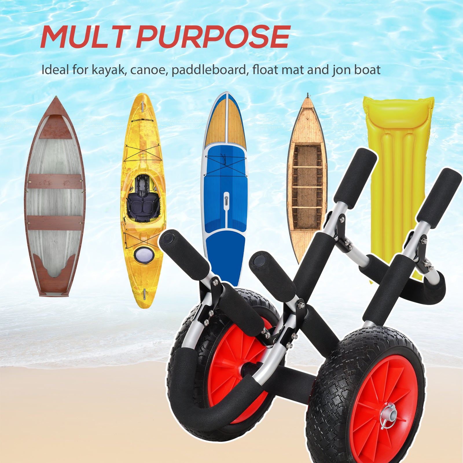 Stand-Up Paddleboard Dolly, Aluminum Surfboard Trolley, Foldable Rolling Cart for SUPs Boat Canoe Carrier Tote Dolly Trolley Float Mat, Jon Boat Easy Transport Cart Wheeled Cart Kayak Carts at Gallery Canada