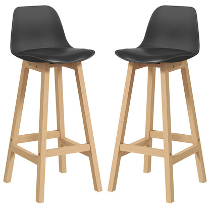 Bar Height Stools Set of 2, PU Leather Upholstered Stools for Kitchen Island, Modern Bar Chairs with Backs, Black Bar Stools Multi Colour  at Gallery Canada