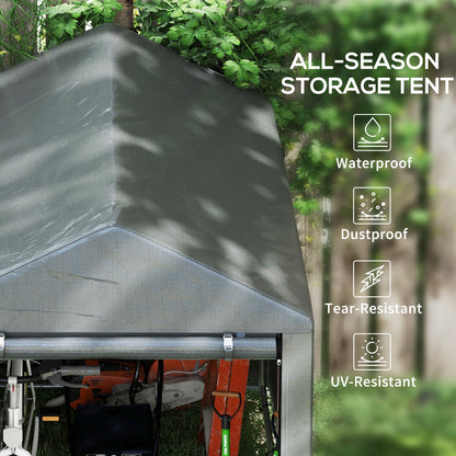 4 x 6ft Outdoor Storage Shed Tent, Portable Shed with Roll-up Door for Motorcycle, Bike, Garden Tools Sheds   at Gallery Canada