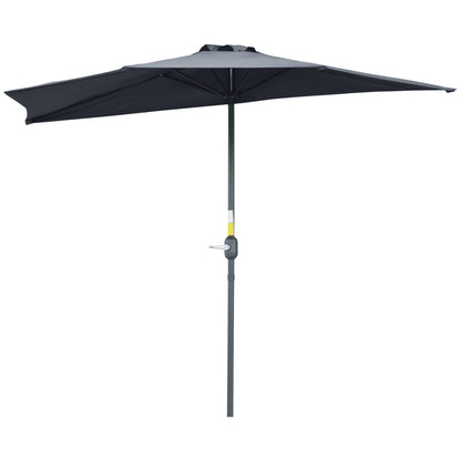 9ft Half Round Umbrella Outdoor Balcony Parasol Patio Garden Outdoor Window Sun Shade w/ 5 Ribs Grey Sun Umbrellas at Gallery Canada