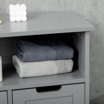 Bathroom Cabinet, Bathroom Storage Cabinet with Adjustable Shelf and Drawers, Small Floor Cabinet for Washroom, Grey Bathroom Cabinets   at Gallery Canada