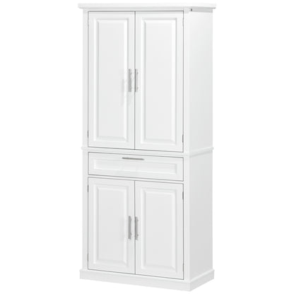 72" Kitchen Pantry Cabinet, Freestanding Storage Cabinet, 4-Door Cupboard with Drawer and Adjustable Shelves, White Kitchen Pantry Cabinets   at Gallery Canada