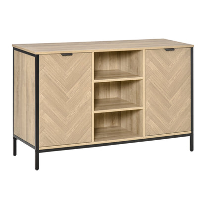 Sideboard Buffet Storage Cabinet Cupboard with 2 Doors and Adjustable Shelves for Dining Room, Kitchen, Living Room, Oak Tone Bar Cabinets Oak  at Gallery Canada