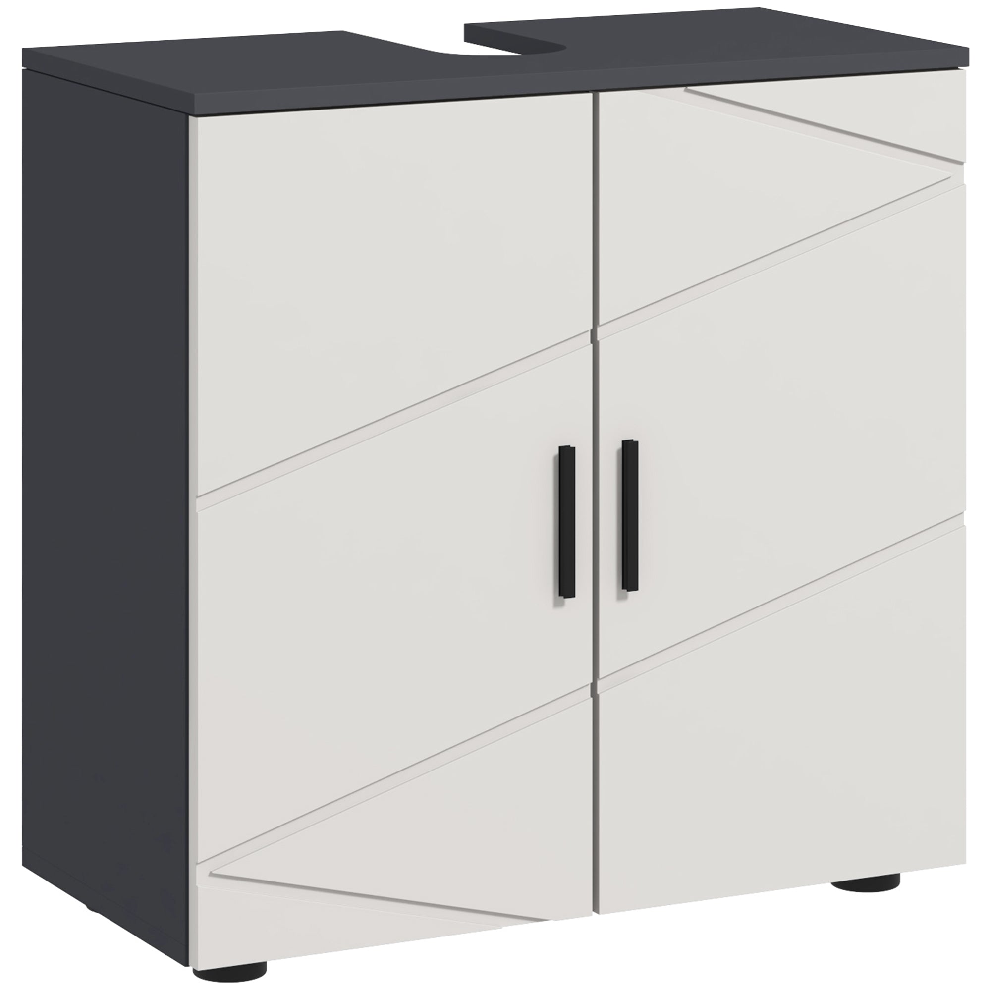 Under Sink Cabinet, Bathroom Vanity Cabinet Storage for Wall Mount Basin with Double Doors and Adjustable Shelf, Light Grey Bathroom Cabinets Multi Colour  at Gallery Canada