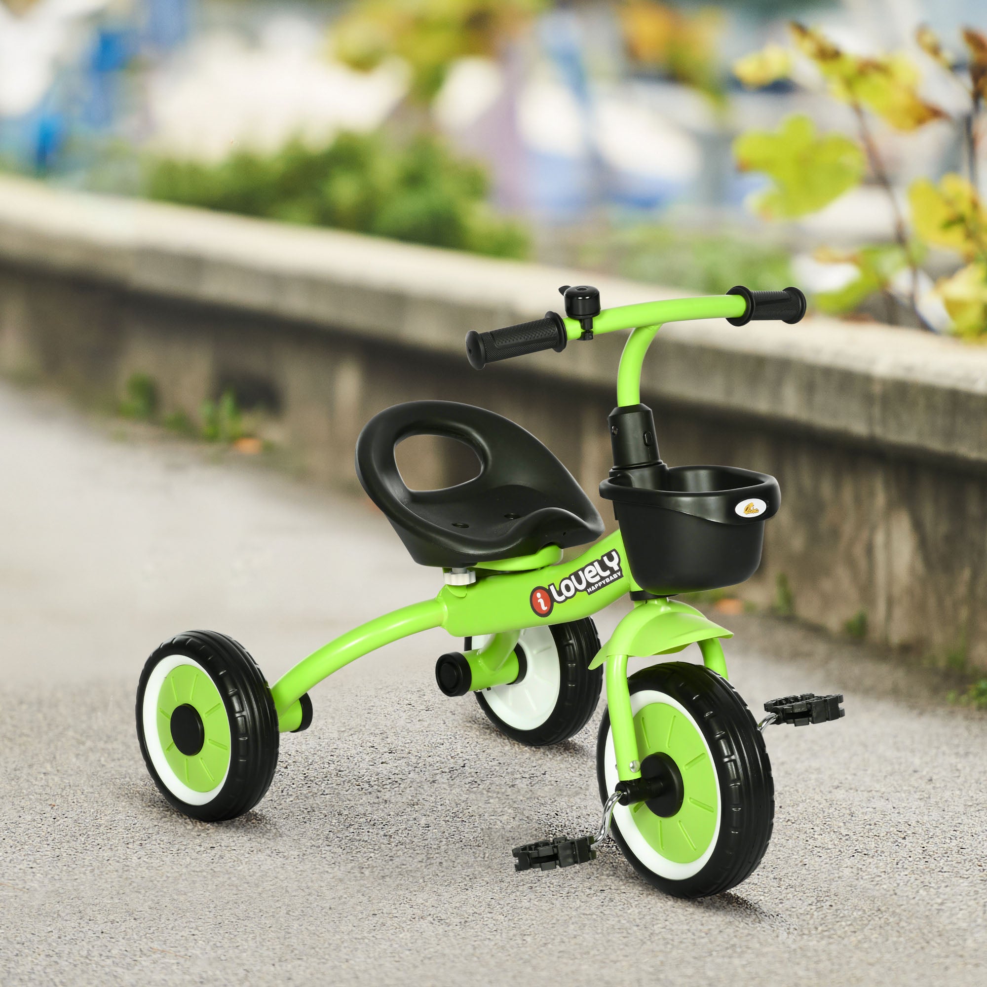 Tricycle for Toddler 2-5 Year Old Girls and Boys, Toddler Bike with Adjustable Seat, Basket, Bell, Green Tricycles for Kids at Gallery Canada