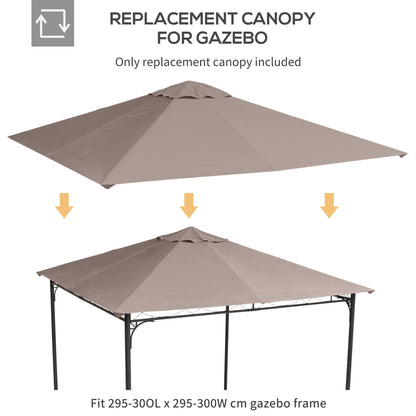 9.8' x 9.7' Square Gazebo Canopy Replacement UV Protected Top Cover Sun Shade Beige Gazebo Canopy Replacement   at Gallery Canada