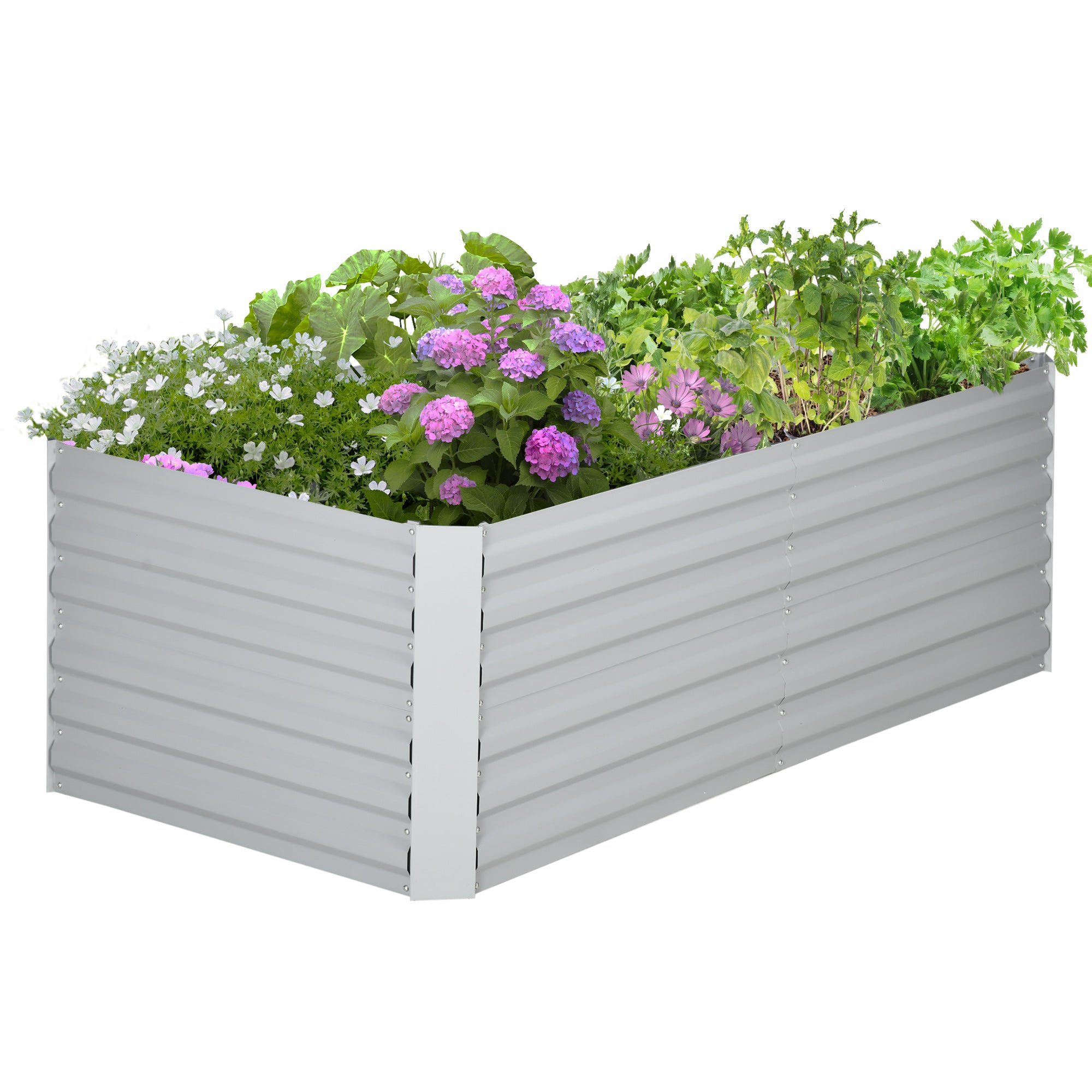 Galvanized Raised Garden Bed, Steel Outdoor Planters with Reinforced Rods, 71