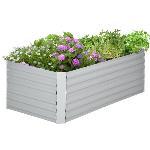 Galvanized Raised Garden Bed, Steel Outdoor Planters with Reinforced Rods, 71