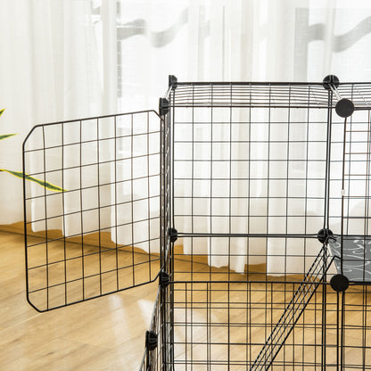 Small Animal Cage Rabbit Cage with Door, Guinea Pig Playpen, Small Animal Fence for Bunny, Chinchilla, Freret, Chinchilla, Indoor and Outdoor Use, Total 31 Panels, 41.3" x 41.3" x 27.6" - Gallery Canada