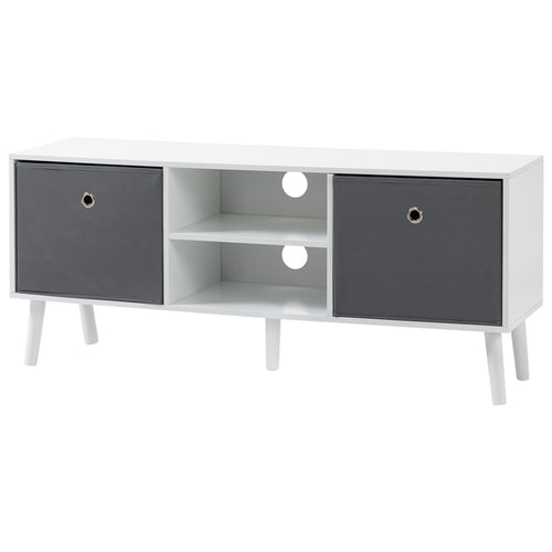 Modern TV Stand Cabinet with Foldable Drawers and Shelves for Living Room, Bedroom