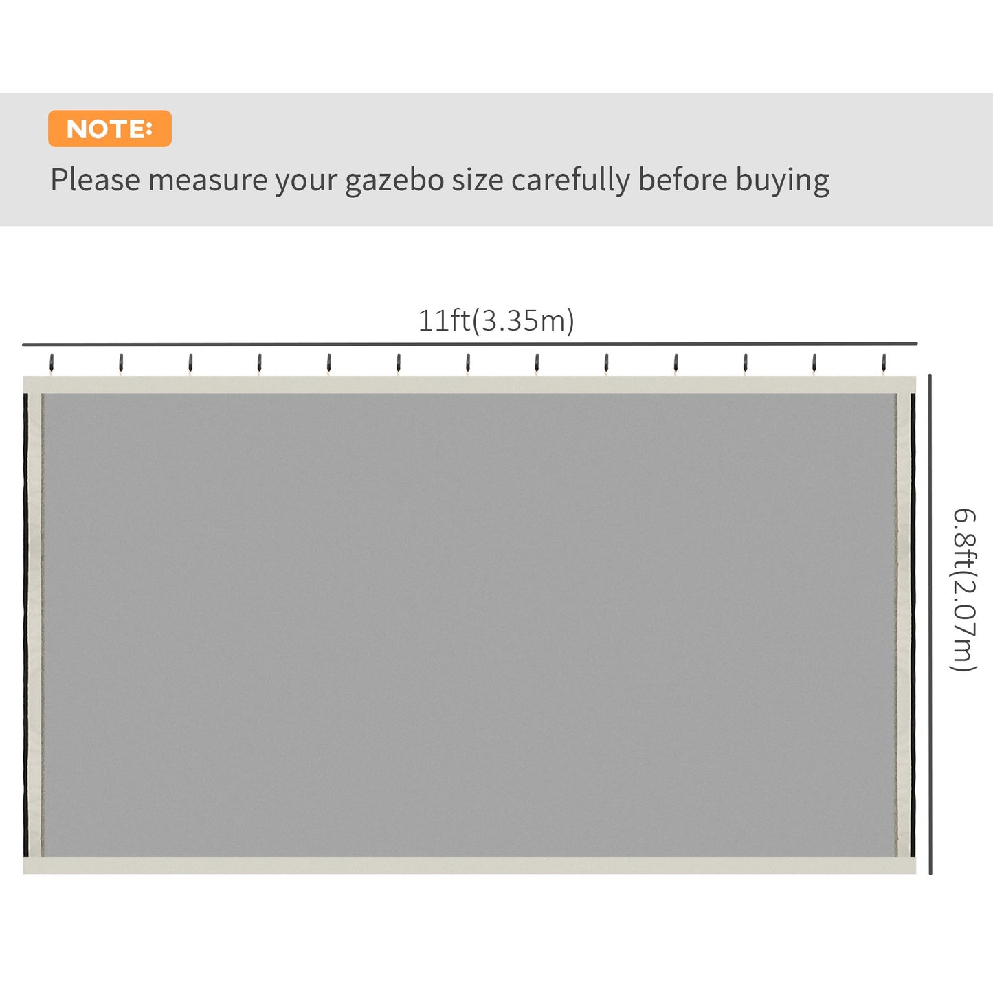 Replacement Mosquito Netting for Gazebo 10' x 12' Black Screen Walls for Canopy with Zippers Gazebo Sidewalls   at Gallery Canada