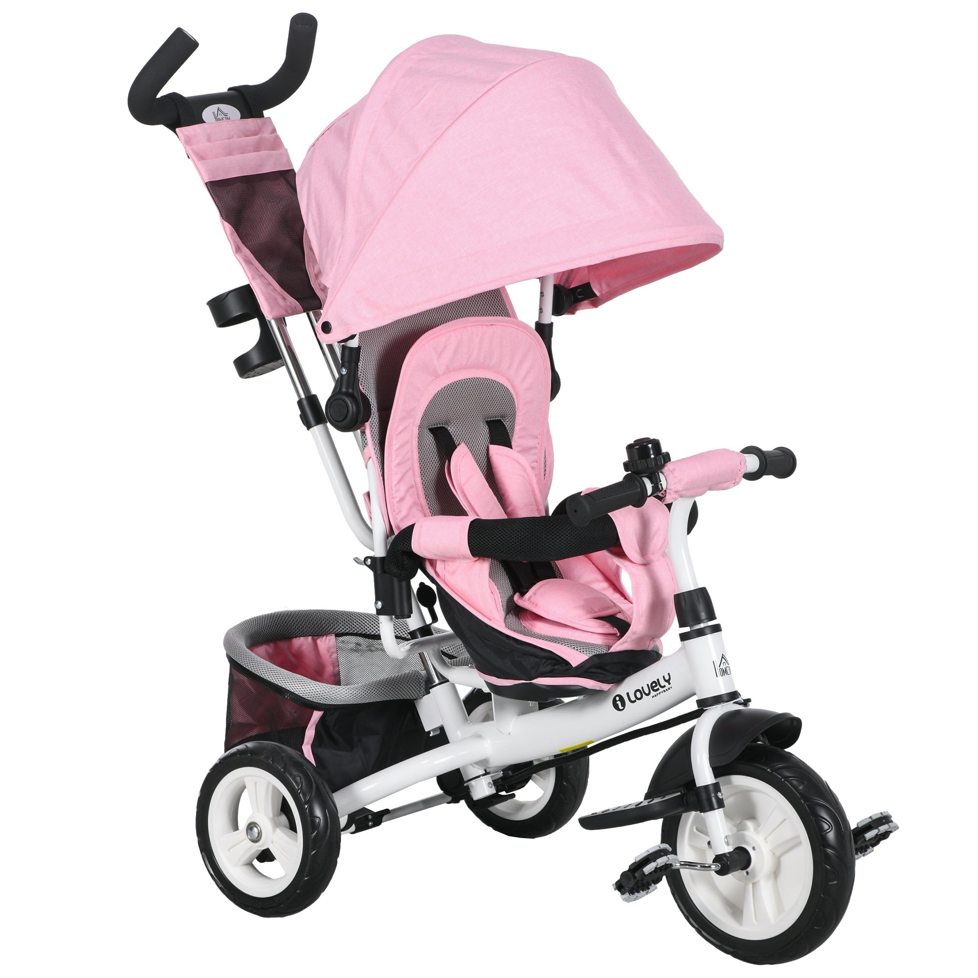6 in 1 Tricycle for Toddler 1-5 Years with Parent-Push Handle, Pink Tricycles for Kids at Gallery Canada