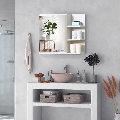 Bathroom Storage Cabinet with Mirror, Wall Mounted Medicine Cabinet with 3 Open Shelves and 2-tier Cupboard Mirror Medicine Cabinets   at Gallery Canada