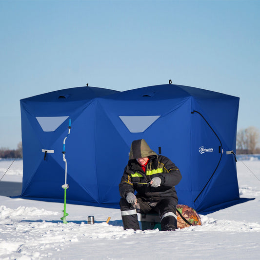 5-8 Person Pop-up Ice Fishing Shelter, Portable Ice Fishing Tent, Blue - Gallery Canada