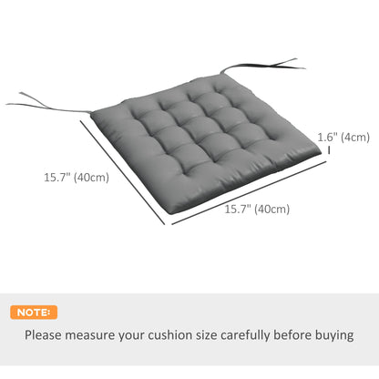 6-Piece Seat Cushion Pillows Replacement, Button Tufted Patio Chair Cushions Set with Ties, Charcoal Grey - Gallery Canada