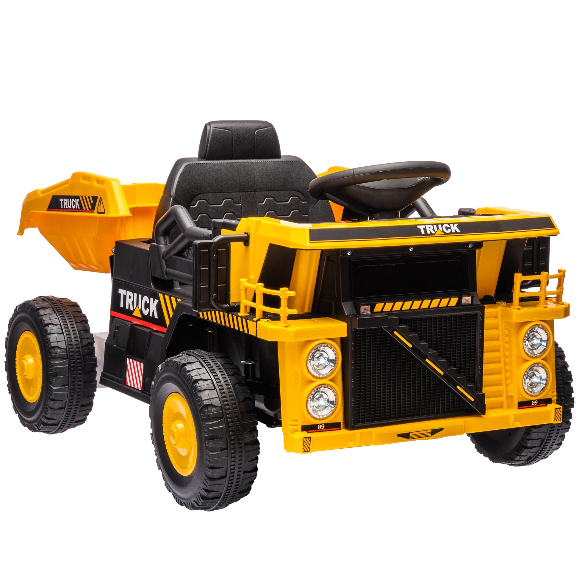 12V Kids Ride On Dump Truck Construction Vehicle w/ Electric Dump Bed, Shovel, Spring Suspension Wheels Kids Ride On Excavators   at Gallery Canada