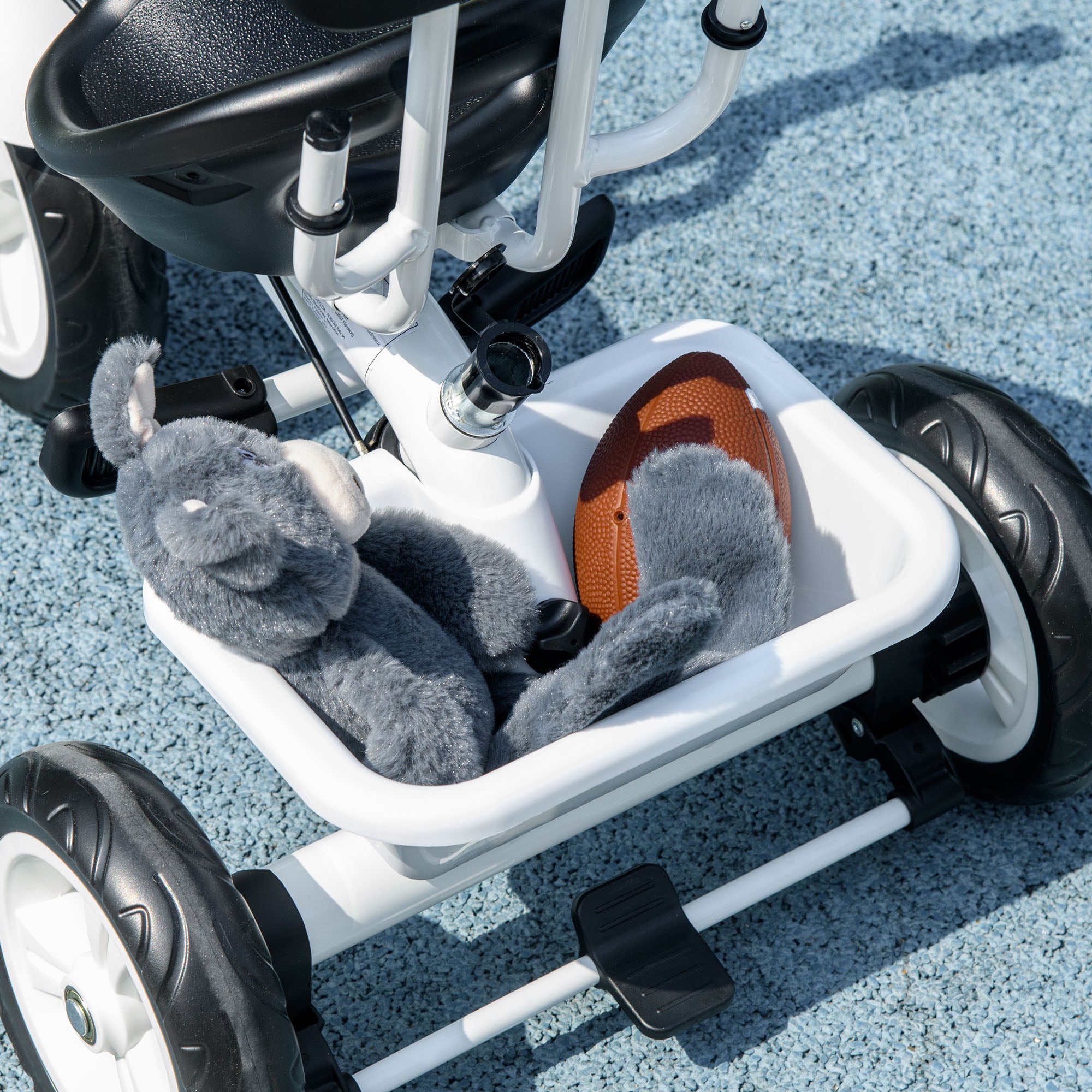 4 in 1 Kids Tricycle with Removable Handlebar and Canopy, White Tricycles for Kids   at Gallery Canada