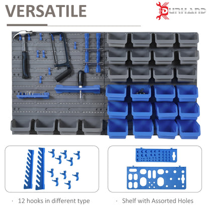 44PC Wall Mounted Storage Bins Parts Rack Kit with Storage Bins, Pegboard and Hooks, Garage Plastic Organizer, Blue Tool Organizers   at Gallery Canada