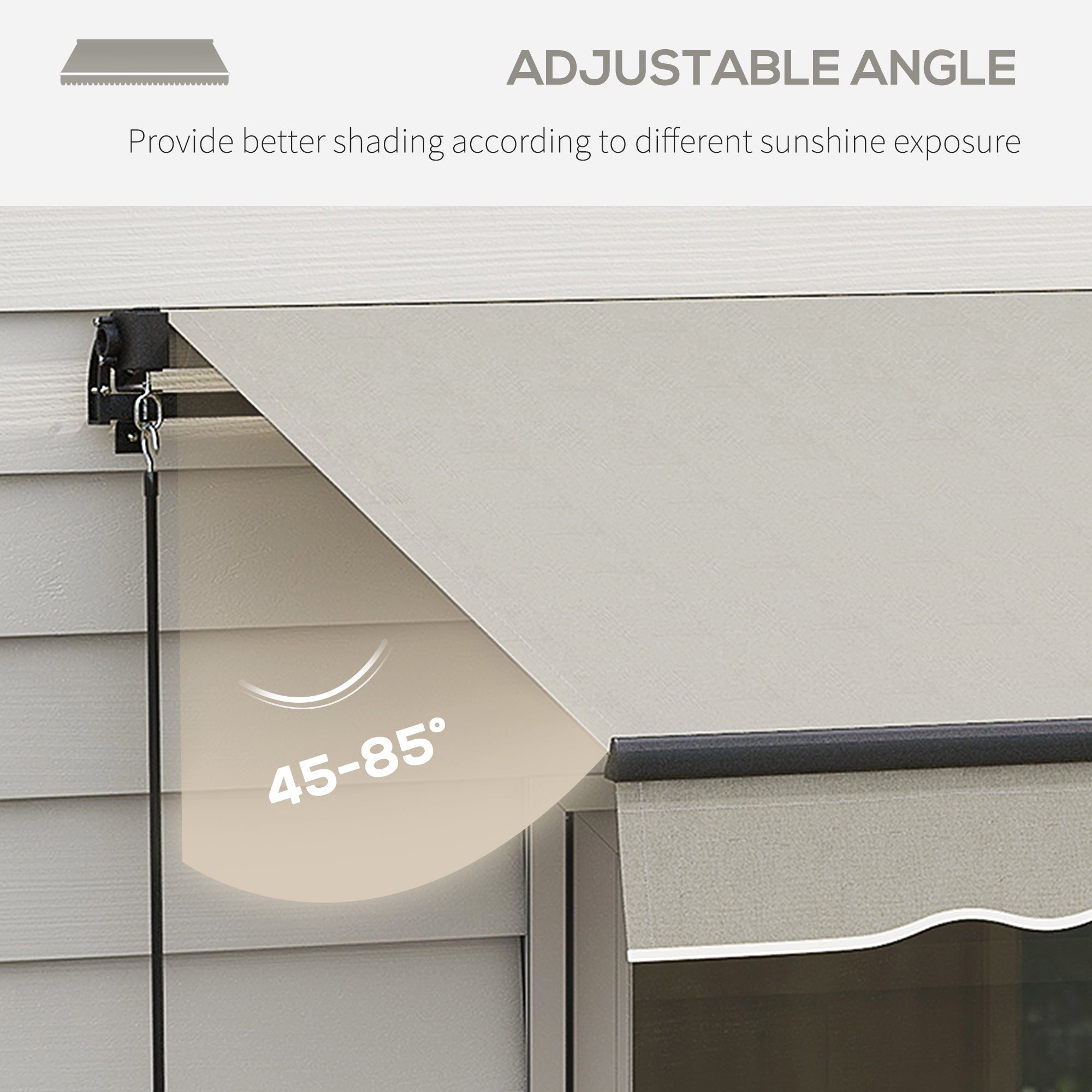15' x 10' Retractable Awning, 280gsm UV Resistant Sunshade Shelter, for Deck, Balcony, Yard, Light Grey Window Awnings at Gallery Canada