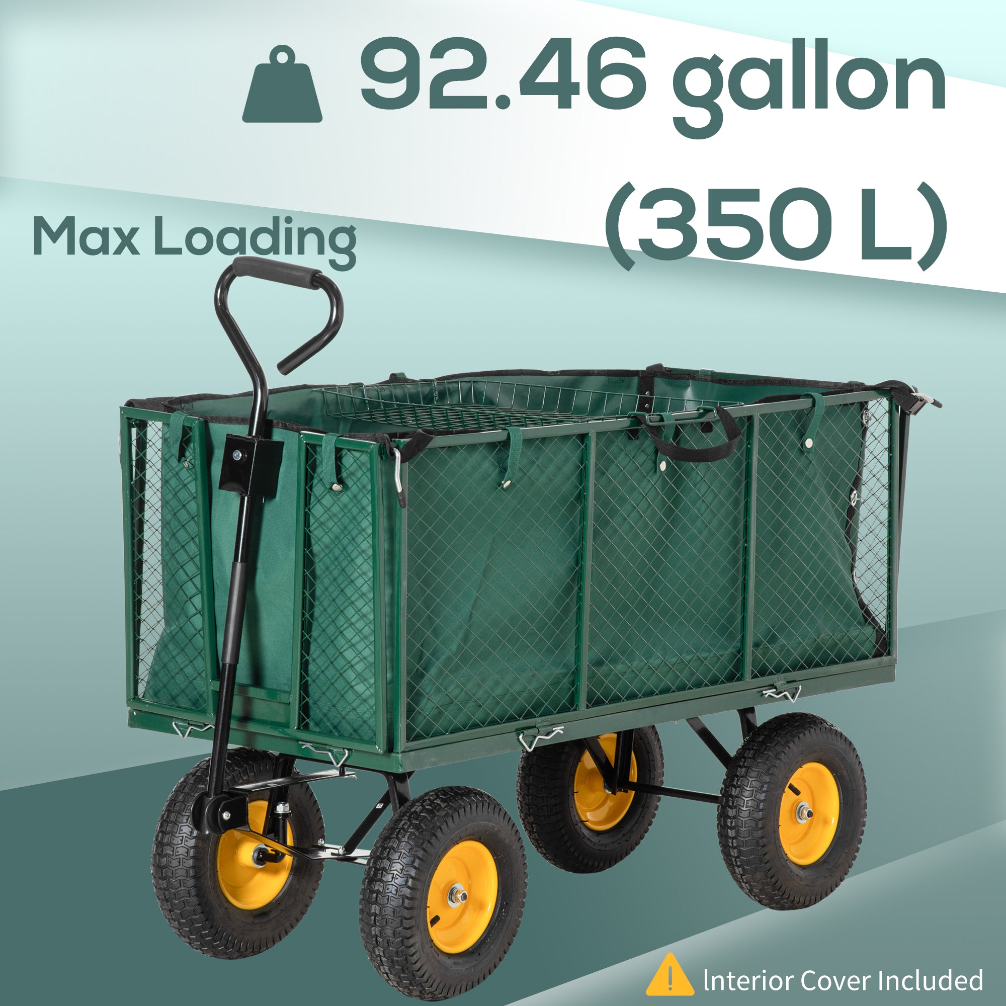 342L Utility Wagon Cart with Removable Mesh Sides to Convert into Flatbed for Beach Lawn Yard Folding Garden Carts at Gallery Canada