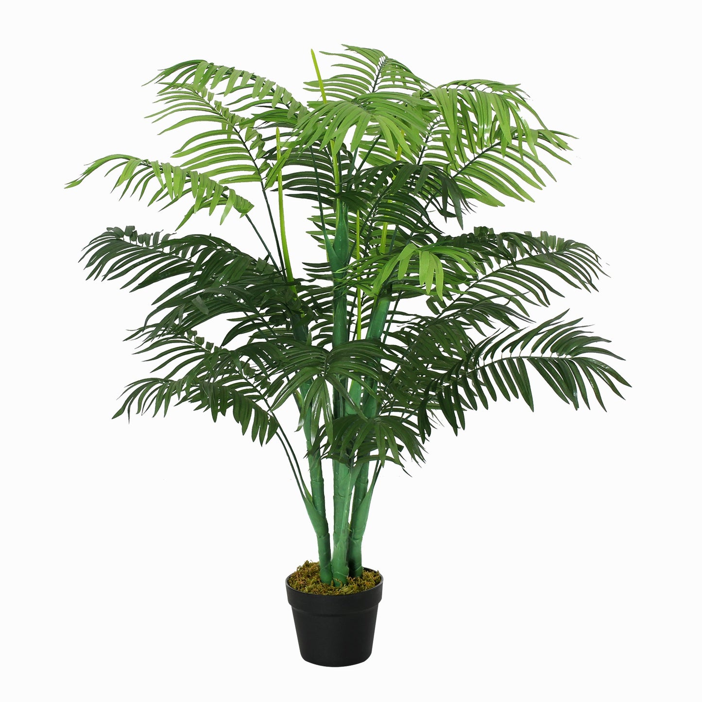 4FT Artificial Palm Tree, Fake Tropical Tree with Lifelike Leaves, Faux Plant in Pot for Indoor and Outdoor Decoration, Green Artificial Trees   at Gallery Canada