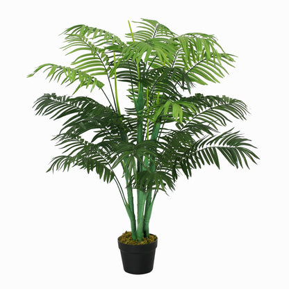 4FT Artificial Palm Tree, Fake Tropical Tree with Lifelike Leaves, Faux Plant in Pot for Indoor and Outdoor Decoration, Green Artificial Trees   at Gallery Canada