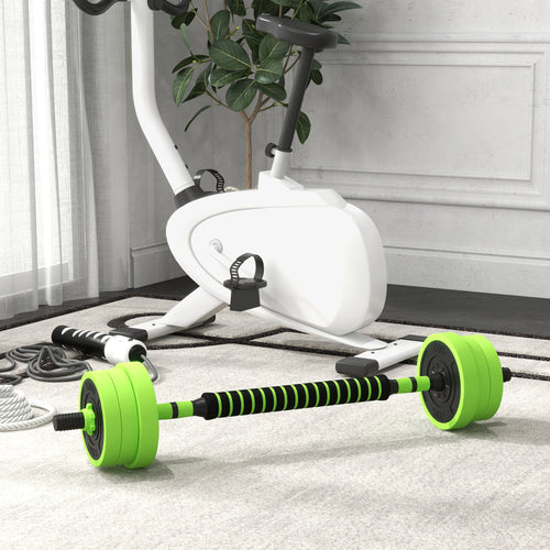88lbs 4-in-1 Adjustable Weight Dumbbell Set, Barbell, Kettlebell, Push Up Stand, Green