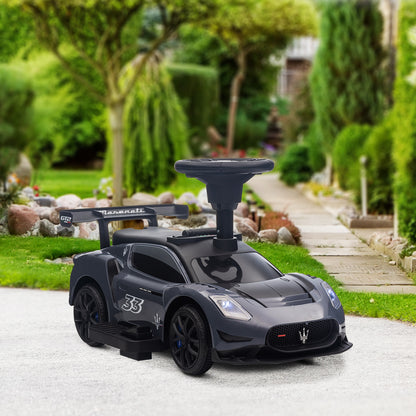 6V Maserati GT2 Licensed Electric Car for Kids, Ride on Car with Under Seat Storage, LED Headlights Music, Grey Electric Toy Cars   at Gallery Canada