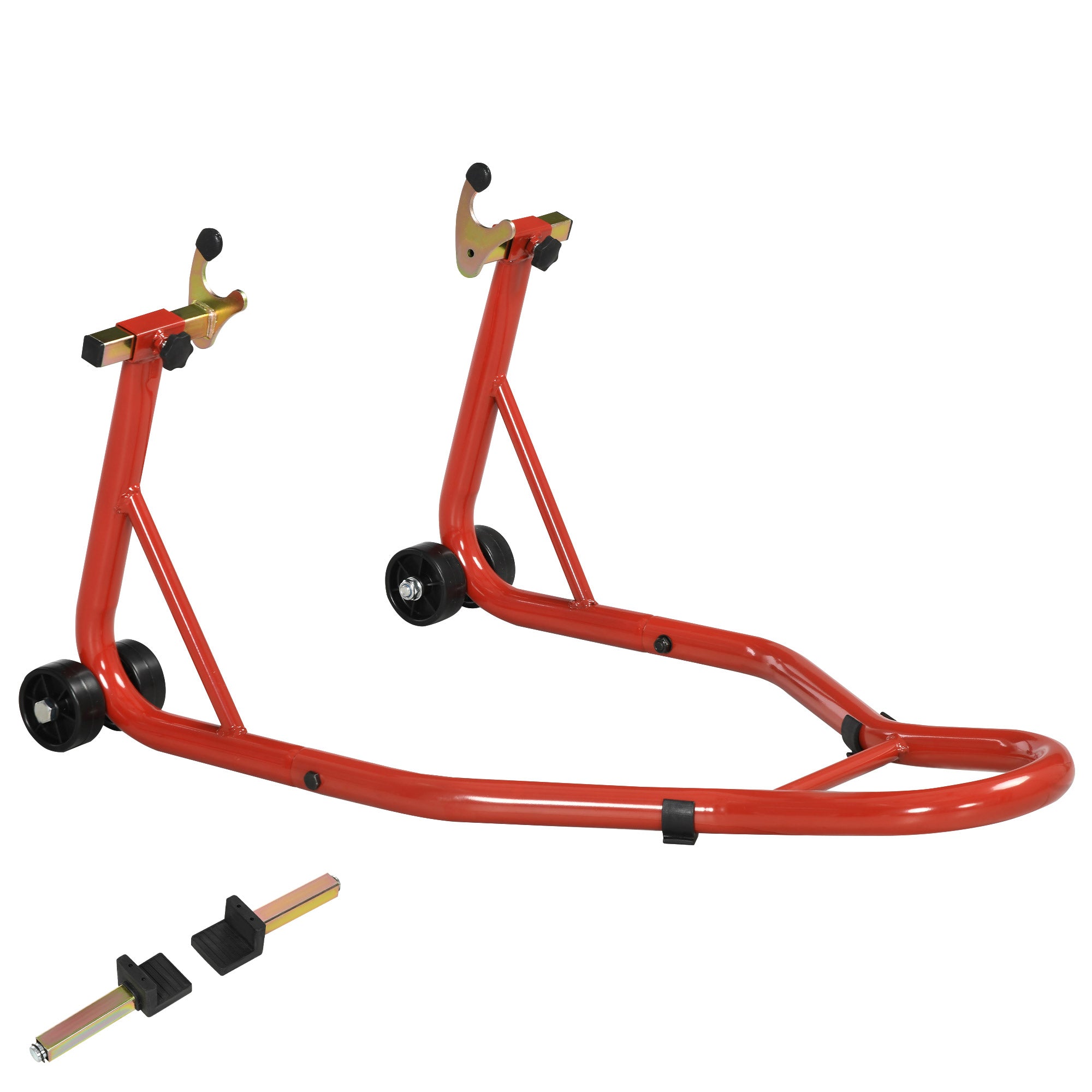 Motorcycle Rear Wheel Stand, Universal Motorcycle Lift with U + L Swingarm Spool, Red Automotive   at Gallery Canada