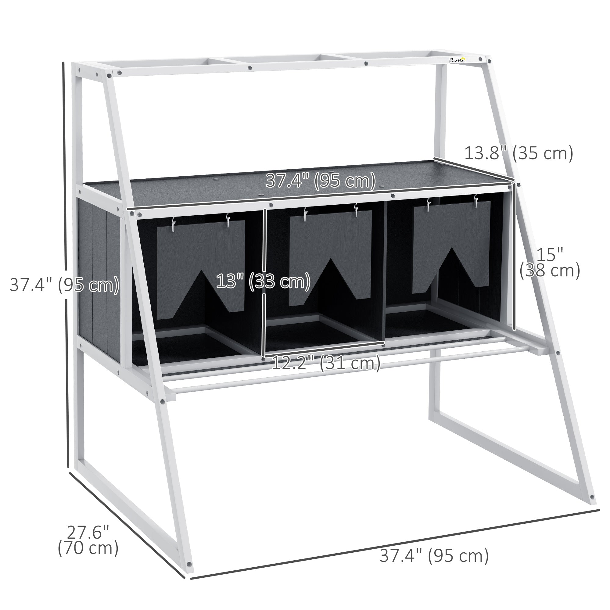 3 Compartments Nesting Boxes for Chickens with Privacy Curtains, Standing Perches, Up to 6-12 Hens Chicken Coops at Gallery Canada