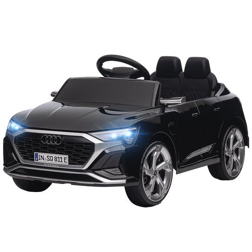 12V Battery Powered Kids Electric Car, Audi Q8 etron Sportback Licensed Ride on Car w/ Remote Control, Black