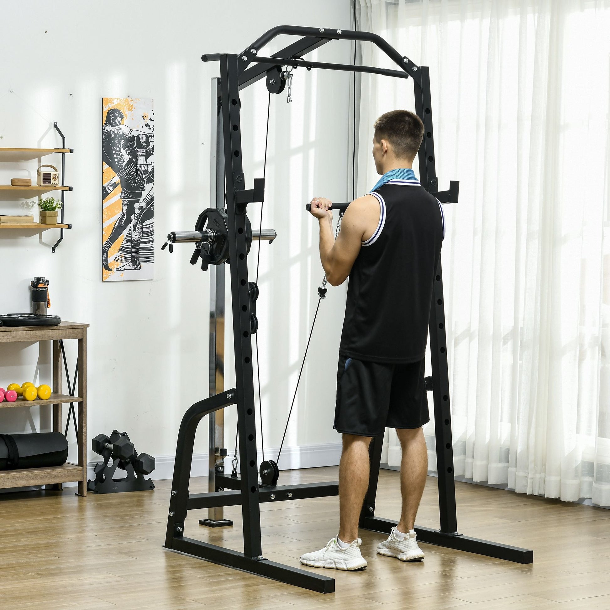 Power Cage Power Rack with 15-Level Squat Rack, Cable Pulley System, Pull up Stand and Push up Stand Power Towers   at Gallery Canada