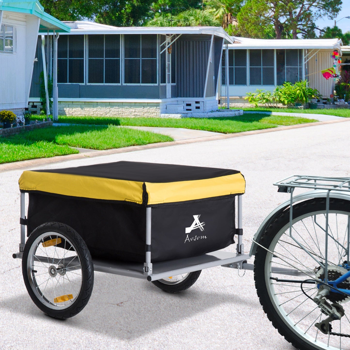 Bicycle Bike Cargo Trailer Garden Utility Cart Carrier Tool Yellow Bike Cargo Trailers   at Gallery Canada