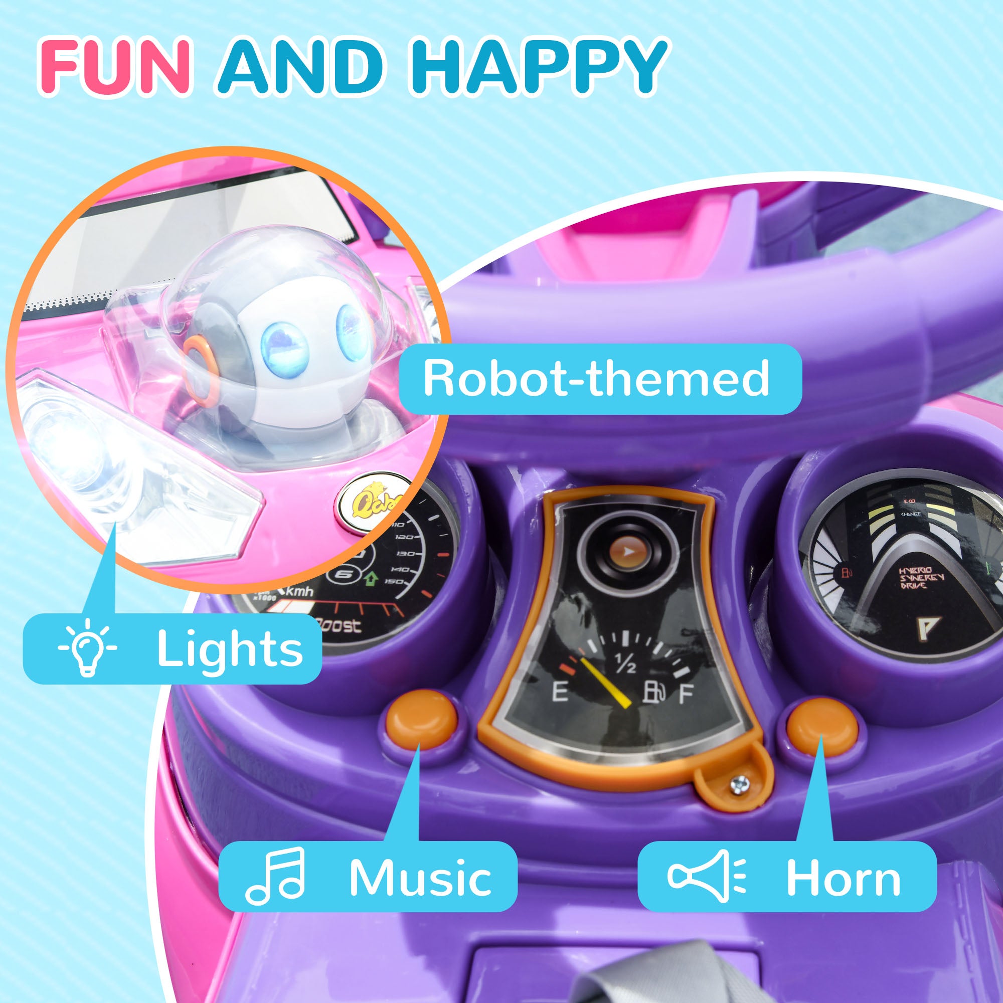 3 in 1 Kids Push Car Toddler Sliding Car, Foot to Floor Design with Music, Light, Handle, Removable Canopy, Pink Push Cars for Toddlers at Gallery Canada