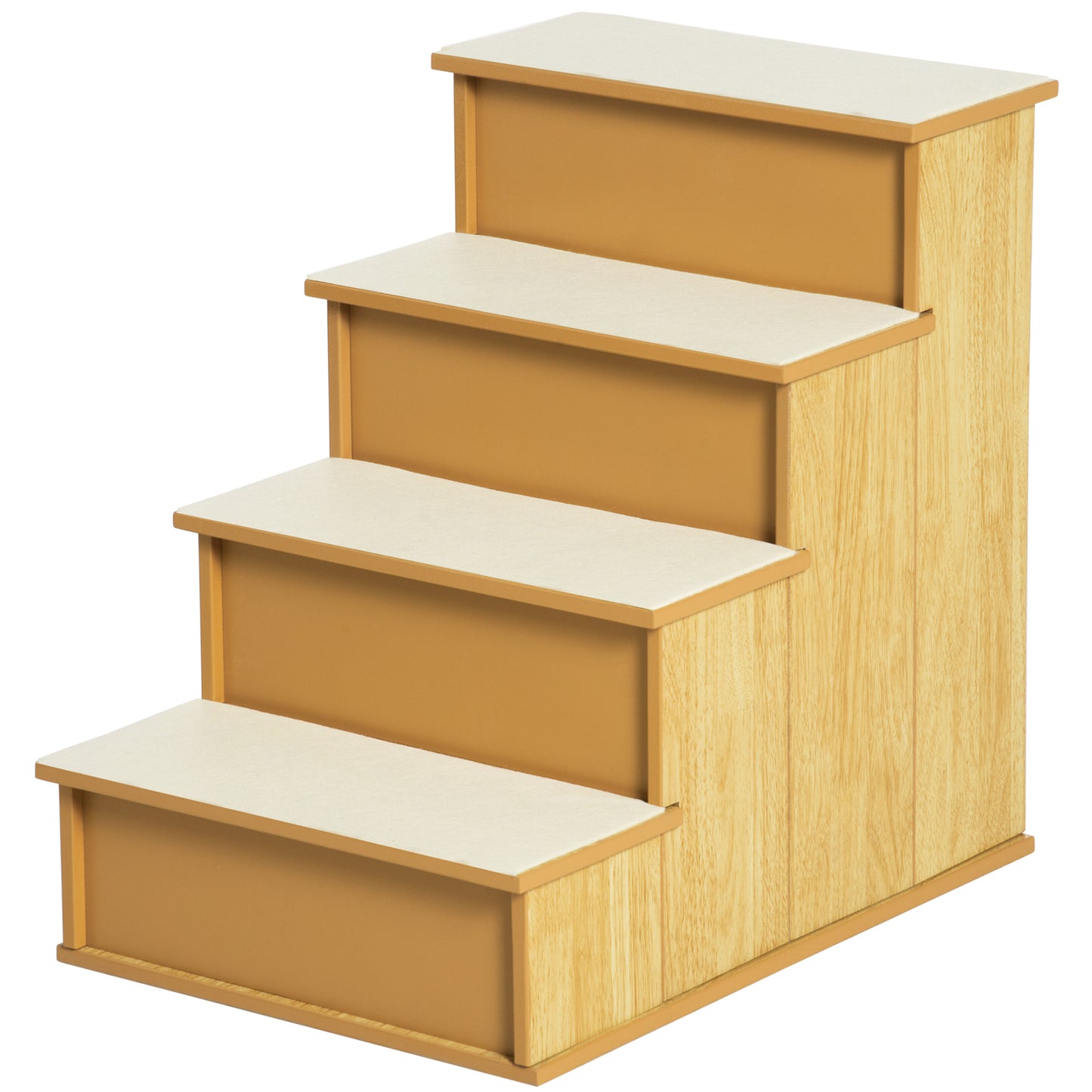 Dog Steps Pet Stairs for Bed Cat Ladder for Couch with Non-Slip Carpet, 15.7" x 23.2" x 21.3", Natural Wood Dog Stairs   at Gallery Canada