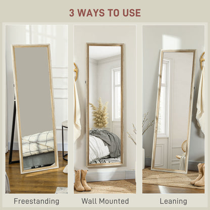 Floor Standing Mirror, Full Length Mirror, Free Standing, Leaning or Wall Mirror with Frame for Bedroom, Dark Wood Grain Full Length Mirrors at Gallery Canada