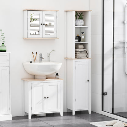 Bathroom Sink Vanity Unit, Under Sink Bathroom Cabinet with U-Shape Design and Adjustable Shelf, White Bathroom Cabinets   at Gallery Canada