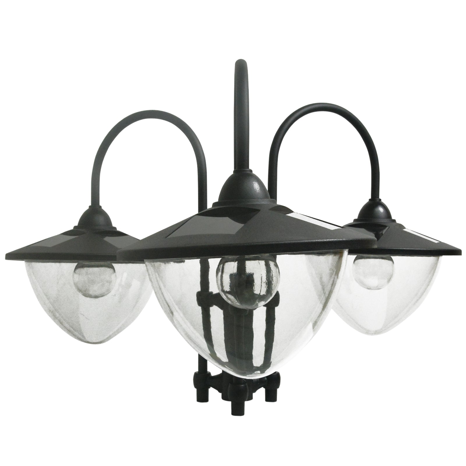 3-head LED Solar Light Lamp Street Light Post with Planter, Solar-powered Lamp Post, Black Solar Post Lamps at Gallery Canada