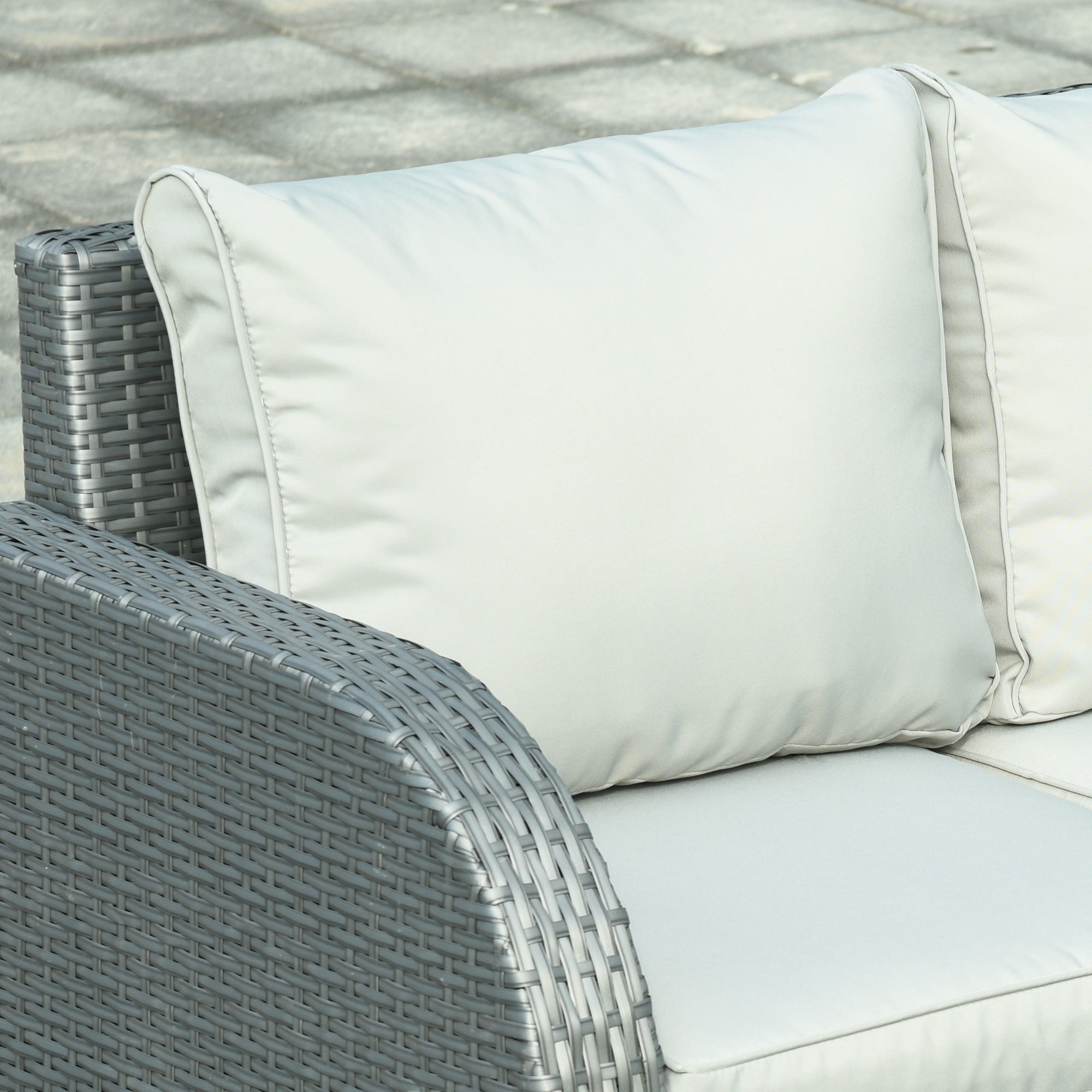 6 PCS Outdoor Rattan Wicker Sofa Set Patio All Weather Furniture w/ Tea Table &; Cushion for Backyard Garden Grey Patio Furniture Sets at Gallery Canada