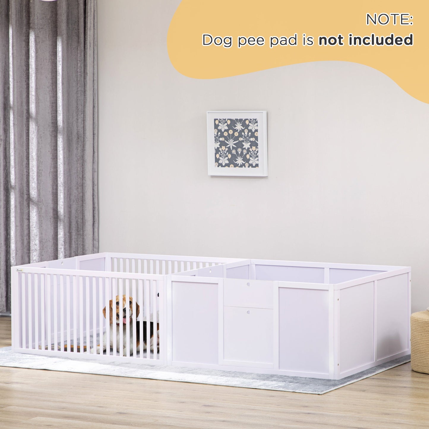 Whelping Box for Dogs, 20"H Puppy Whelping Box with Removable Doors, Dog Birth Supplies &; Essentials for Indoor, 81" x 39" x 20", White Houses, Kennels & Pens   at Gallery Canada